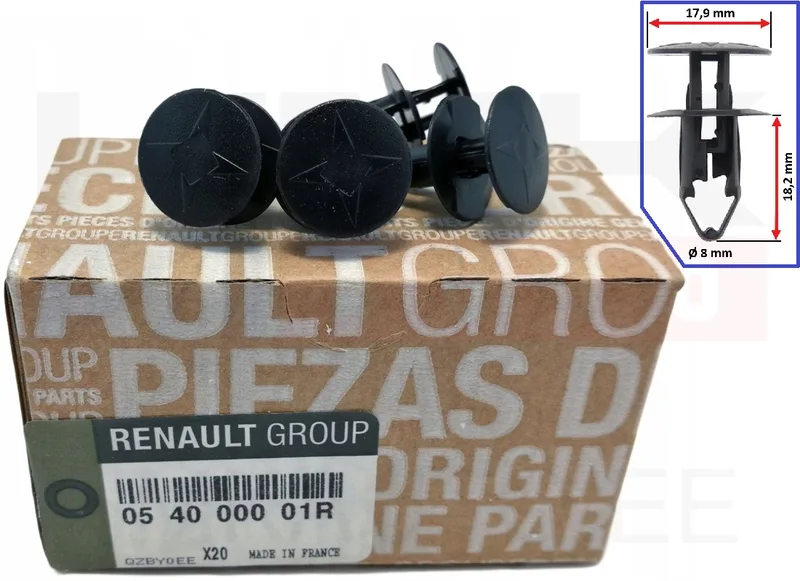 Upholstery rivet OEM Renault 8mm (1pcs.) - REN 054000001R - OE - 100% Genuine Part