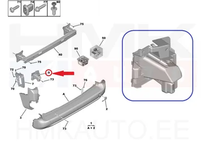 Tagastange kinnitus vasak OEM Citroen Berlingo/Peugeot Partner 2018- (tagaluugiga) - PSA 9816808180 - OE - 100% Genuine Part
