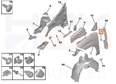 Esitiiva kinnitus tagumine OEM Citroen Berlingo/Peugeot Rifter 2018- - PSA 9818751280 - OE - 100% Genuine Part