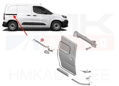 Направляющая сдвижной двери правая средняя OEM Citroen Berlingo/Peugeot Rifter 2018- - PSA 9828487080 - OE - 100% Genuine Part