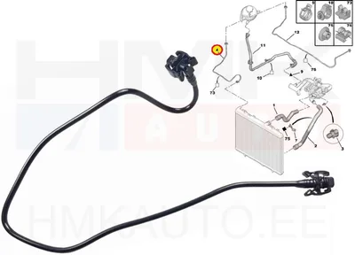 Jahutusvedeliku paisupaagi toru OEM Citroen/Peugeot 1,6HDI - PSA  1323A2 - OE - 100% Genuine Part