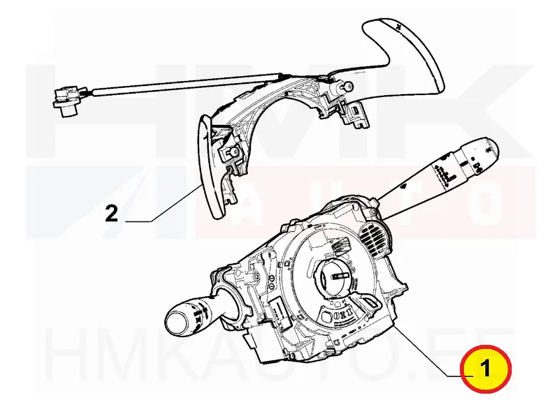 Roolisamba lülitiplokk OEM Citroen Berlingo/Peugeot Rifter 2018- (+esiudutuled) - PSA 98312657ZD - OE - 100% Genuine Part