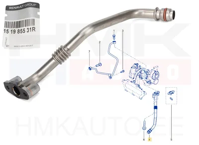 Turbo õli tagasivoolutoru OEM Renault 1,2TCe - REN  151985531R - OE - 100% Genuine Part