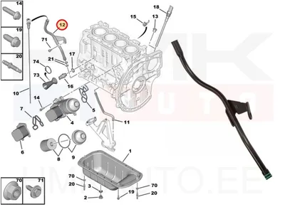 Tube de jauge d'huile moteur Citroen/Peugeot 1,6HDI - 3RG 81278 - 3RG