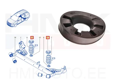 Keerdvedru padi, tagumine ülemine Dacia Duster/Logan/Sandero - JAD 90804J - Prottego
