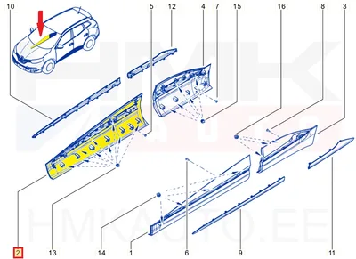 Front door trim right OEM Renault Kadjar 2015- - REN  801864468R - OE - 100% Genuine Part