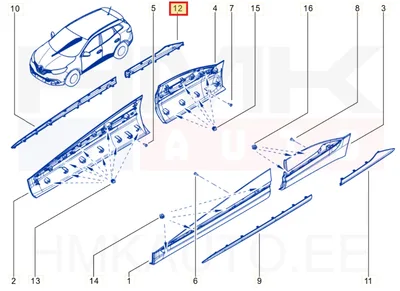 Хромированный молдинг задней двери, правый OEM Renault Kadjar 2015- - REN 828D04184R - OE - 100% Genuine Part