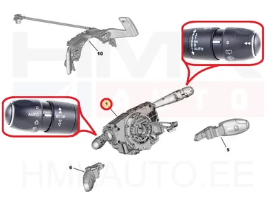 Roolisamba lülitiplokk OEM Peugeot 308 2013- (+tagakojamees,esiudutuled,vihmasensor,aut.tuled) - PSA 98180644ZD - OE - 100% Genuine Part