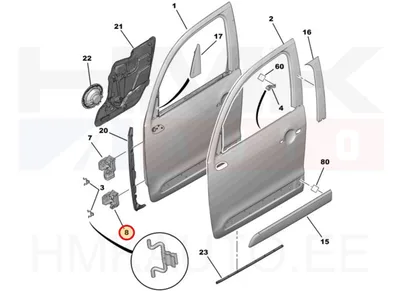 Esiukse hing alumine vasak OEM Citroen C3 Picasso - PSA  9035CH - OE - 100% Genuine Part