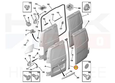 Tagauste vaheline tihend OEM Citroen Jumpy/Peugeot Expert 2016- - PSA 9808813180 - OE - 100% Genuine Part