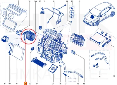 Lämmityslaitteen puhallin OEM Renault Kadjar, Clio V, Symbioz - REN 272104788R - OE - 100% Genuine Part
