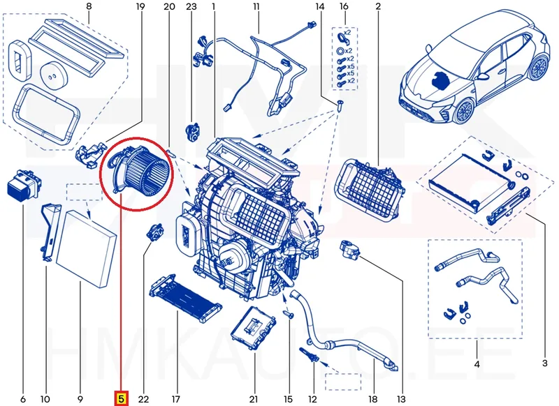 Salongiventilaator OEM Renault Kadjar, Clio V, Symbioz - REN 272104788R - OE - 100% Genuine Part