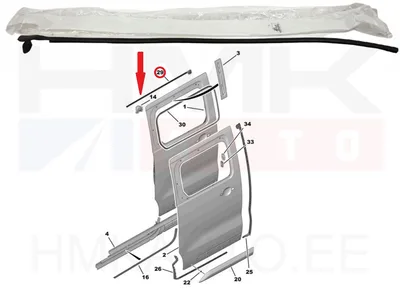 Liugukse tihend ülemine parem OEM Citroen Jumpy/Peugeot Expert 2016- (L2) - PSA 9818375180 - OE - 100% Genuine Part