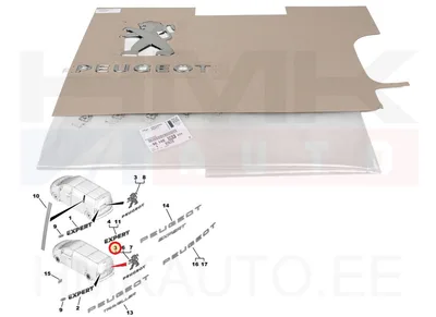 Logo ja kiri "Peugeot" tagauksele OEM Peugeot Expert 2016- - PSA 98148069VD - OE - 100% Genuine Part