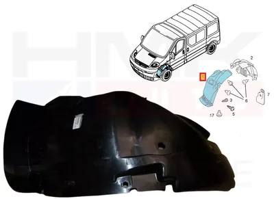 Wheel arch liner front left (front part) OEM Renault Trafic II 2006- - REN  8200508349 - OE - 100% Genuine Part
