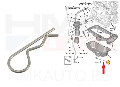 Õlivanni korgi splint OEM Citroen/Peugeot 2,0BlueHDi - PSA  9801445180 - OE - 100% Genuine Part