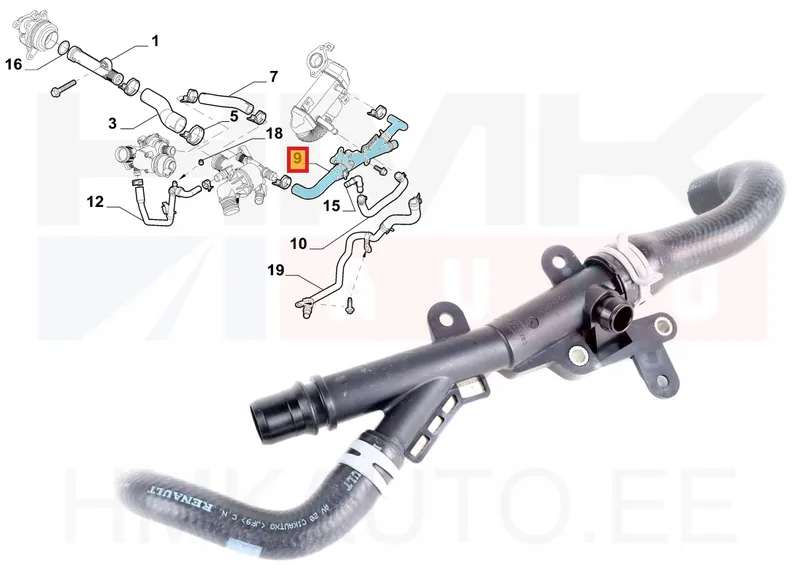 Jahutusvedeliku lõdvik OEM Renault Trafic III 1,6DCI 2014- - REN 140758727R - OE - 100% Genuine Part