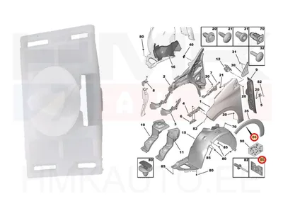 Rattakoopa liistu tüübel OEM Peugeot 208 - PSA 1687082580 - OE - 100% Genuine Part