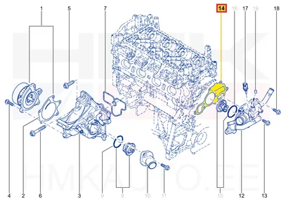 Termostaadi tihend OEM Renault Espace V, Megane IV, Talisman 1,6TCe(M5M) - REN 11062BV81A - OE - 100% Genuine Part