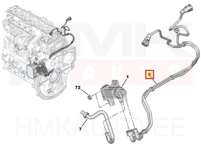 Turbo juhtsolenoidi vaakumtorud OEM Citroen/Peugeot 1,6HDi - PSA 9807390880 - OE - 100% Genuine Part