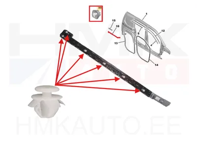 Liistu tüübel (tagatiiva) OEM Citroen Berlingo/Peugeot Rifter 2018- (1tk.) - PSA 1686581180 - OE - 100% Genuine Part