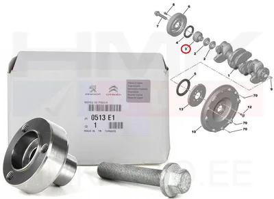 Moyeu de poulie de villebrequin OEM Peugeot/Citroen 1,6 THP/VTi - PSA  0513E1 - OE - 100% Genuine Part