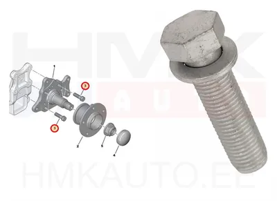 Boulon de fixation de fusée, essieu arrière OEM Jumper/Boxer/Ducato 2006- - PSA 518121 - OE - 100% Genuine Part