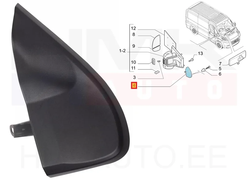Uksepeegli kolmnurk parem OEM Jumper/Boxer/Ducato 2006- - PSA 815677 - OE - 100% Genuine Part