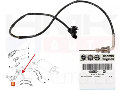 Väljalaskegaaside temperatuuri andur eesmine OEM Fiat Ducato 2,3D 2016- Euro6 - FIAT 55283044 - OE - 100% Genuine Part