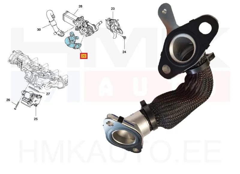 Трубка EGR OEM Renault Master 2,3DCI BiTurbo 2019- (M9T-716,726) - REN 147255421R - OE - 100% Genuine Part