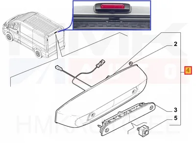 Peruutuskamera jarruvalolla OEM Jumper/Boxer/Movano/Proace Max MCA 2024- , Ducato MCA 2021- (H2 L1-L3) - PSA  1694570680 - OE - 100% Genuine Part