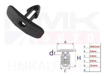 Clip, enjoliveur de joint de porte Citroen/Peugeot (1 pcs.) - C30179/1