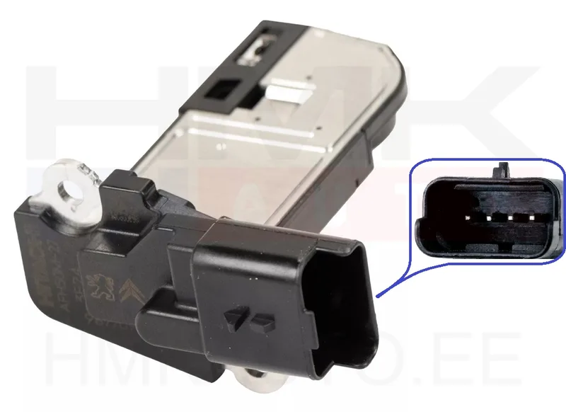 Расходомер воздуха(ДМРВ) OEM Citroen/Peugeot/Fiat 1,5/1,6/2,0BlueHDI DV5/DV6/DW10 Euro6 - PSA 9677093080/L - OEM (no box)