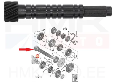 Käigukasti abivõll 15x67 Citroen/Peugeot/Fiat ML6 - MAS 12985 - Masiero (AM Gears)
