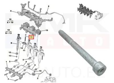 Pihusti kinnituspolt OEM Citroen/Peugeot 2,0-2,2HDI - PSA  1692660280 - OE - 100% Genuine Part