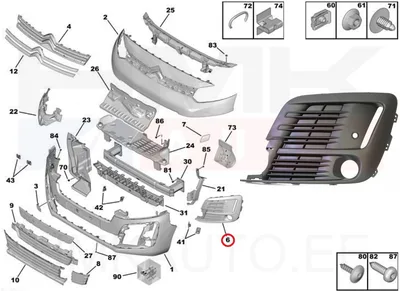 Udutule ümbrisraam vasak OEM Citroen Jumpy 2016- - PSA  98117943XT - OE - 100% Genuine Part