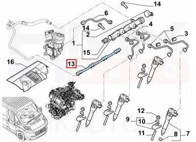 Pihustite tagasivoolutoru OEM Fiat Ducato MCA 2,2D 2021- - FIAT  46350503 - OE - 100% Genuine Part