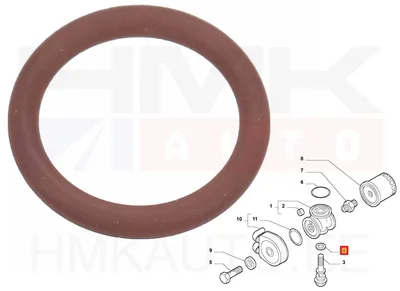 Õlifiltri korpuse kinnituspoldi tihend OEM Jumper/Boxer/Ducato 2,8 00- (3,53X21,82) - FIAT 17288481 - OE - 100% Genuine Part