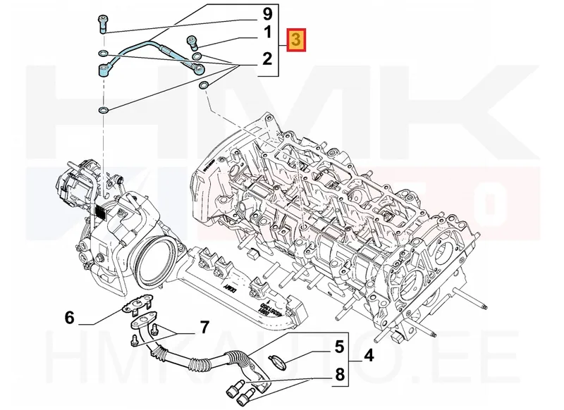 Turbo õlitustoru OEM Fiat Ducato MCA 2,2D 2021- 88/103kW - FIAT 46349136 - OE - 100% Genuine Part