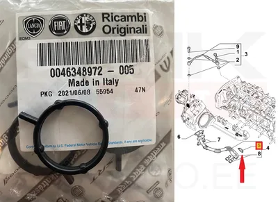 Turbo õli tagasivoolutoru tihend OEM Fiat Ducato MCA 2,2D 2021- - FIAT 46348972 - OE - 100% Genuine Part