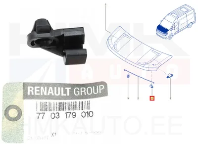 Kapoti tugivarda kinnitusklamber OEM Renault Master IV, Captur, Clio - REN 7703179010 - OE - 100% Genuine Part