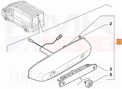 Peruutuskamera jarruvalolla OEM Jumper/Boxer/Movano/Proace Max MCA 2024- , Ducato MCA 2021- (H3 L4) - PSA  1694570980 - OE - 100% Genuine Part
