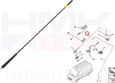 Шток антенны OEM Jumper/Boxer/Ducato 2014- - FIAT 1374428080 - OE - 100% Genuine Part