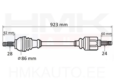 Приводной вал в сборе правая Berlingo / Partner,Rifter,308 18- (BE4 коробка) - T6241
