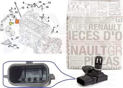 Sisselaskekollektori rõhuandur(MAP) OEM Renault - REN  223651081R - OE - 100% Genuine Part