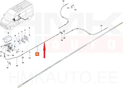 Seisontajarrun vaijerin säätötanko OEM Renault Master III 2010- MWB - REN  364519890R - OE - 100% Genuine Part