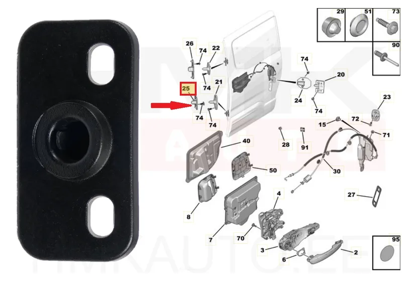 Liugukse suunaja pesa alumine OEM Berlingo/Rifter 2018- - PSA 9830487680 - OE - 100% Genuine Part