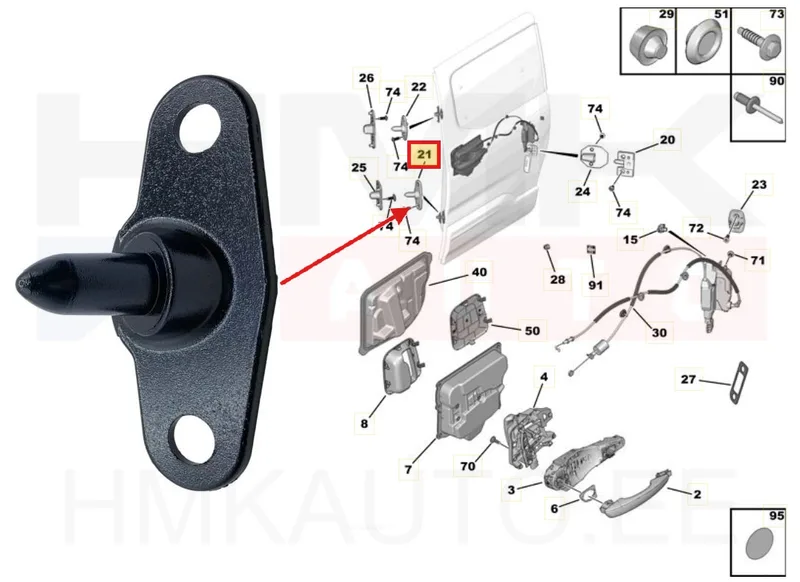 Liugukse suunaja alumine OEM Berlingo/Rifter 2018- - PSA 9837643080 - OE - 100% Genuine Part
