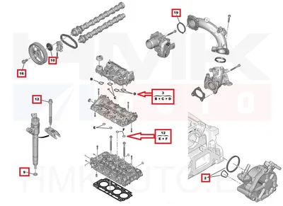 Tihendikomplekt nukkvõllide raami vahetuseks OEM Citroen/Peugeot 1,5HDI DV5R - PSA  6503180880 - OE - 100% Genuine Part