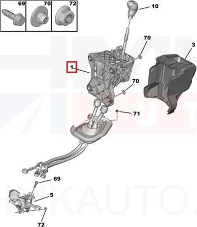 Käigukang kulissi ja trossidega OEM Citroen Berlingo/Peugeot Partner(K9) 2018- MB6 kkast - PSA  9814762080 - OE - 100% Genuine Part